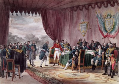 Die Unterzeichnung des Vertrags von Mortefontaine, 30. September 1800 von V. Adam